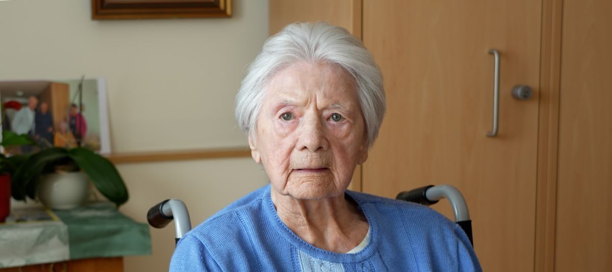 Die 103-jährige Magdalena F. in einer Nahaufnahme
